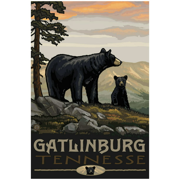 Lanquist Gatlinburg Tennessee Giclee Art Print Poster from Original Travel Artwork by Artist Paul A